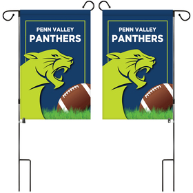 14" x 20" custom double sided garden banner with hardware