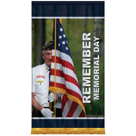 36" x 60" premium gonfalon straight cut with fringe