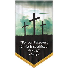 36" x 60" premium gonfalon v-cut with fringe