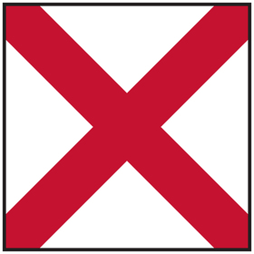 size: 3 / letter: v / code signal - heading & grommets