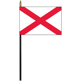 alabama 4" x 6" staff mounted rayon flag