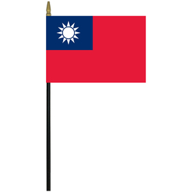 china-taiwan 4" x 6" staff mounted rayon flag