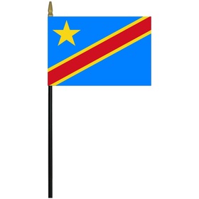 democratic republic of congo 4" x 6" staff mounted rayon flag