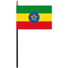 ethiopia 4" x 6" staff mounted rayon flag