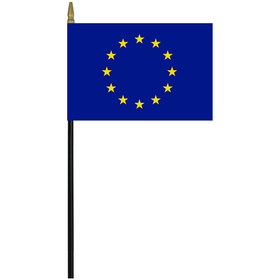 european union 4" x 6" staff mounted rayon flag