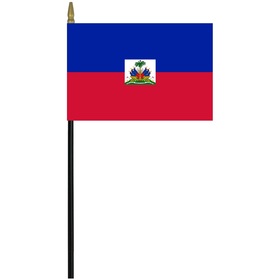 haiti w/ seal 4" x 6" staff mounted rayon flag
