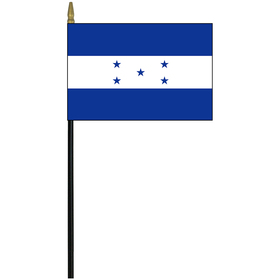 honduras 4" x 6" staff mounted rayon flag