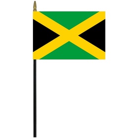 jamaica 4" x 6" staff mounted rayon flag
