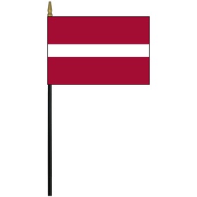 latvia 4" x 6" staff mounted rayon flag