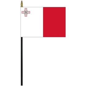 malta 4" x 6" staff mounted rayon flag