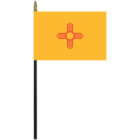 new mexico 4" x 6" staff mounted rayon flag