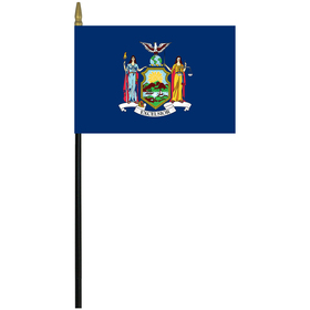 new york 4" x 6" staff mounted rayon flag