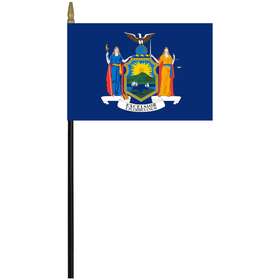 new york 4" x 6" staff mounted rayon flag