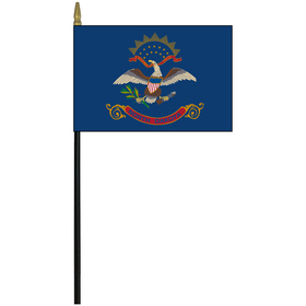 north dakota 4" x 6" staff mounted rayon flag