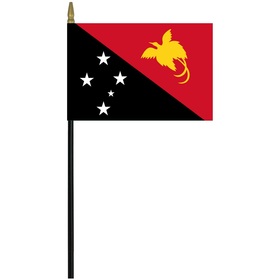 papua new guinea 4" x 6" staff mounted rayon flag