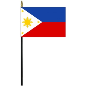 philippines 4" x 6" staff mounted rayon flag