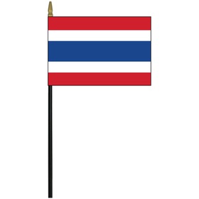 thailand 4" x 6" staff mounted rayon flag