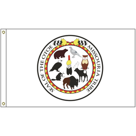 2' x 3' otoe-missouria tribe flag w/ heading & grommets
