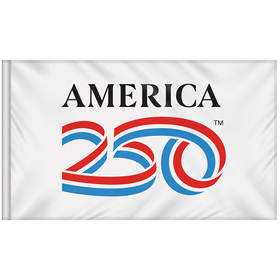 3' X 5' AMERICA 250TH WHITE INDOOR NYLON FLAG