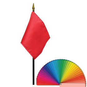 4" x 6" solid color stick flag