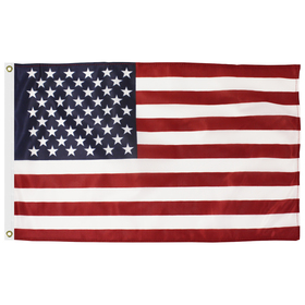 4' x 6' american flag printed knit poly w/heading & grommets