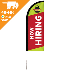 48 - hour 6' single reverse half drop banner with hardware set