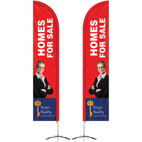 10' Double Sided Half Drop Banner w/ Premium Hardware & Base