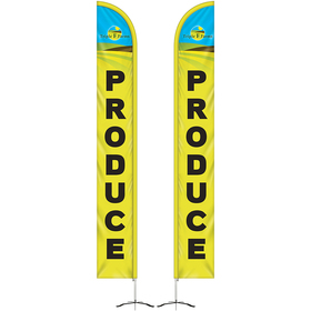 15' double sided half drop banner w/ premium hardware & base