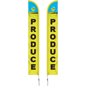 15' Double Sided Half Drop Banner w/ Premium Hardware & Spike