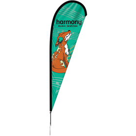 10' Single Reverse Portable Teardrop Banner w/ Hardware Set