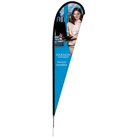 12' Single Reverse Portable Teardrop Banner w/ Hardware Set