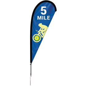 6' Single Reverse Portable Teardrop Banner w/ Hardware Set