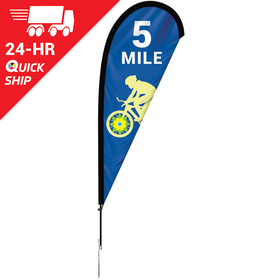 24 - Hour 6' Single Reverse Teardrop Banner with Hardware Set