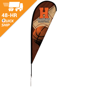 48 - hour 6' single reverse teardrop banner with hardware set
