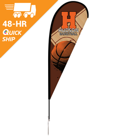 48 - hour 6' single reverse teardrop banner with hardware set