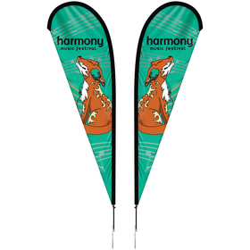 10' Double Sided Portable Teardrop Banner w/ Hardware Set