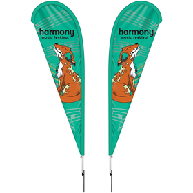 10' Double Sided Teardrop Banner w/ Premium Hardware & Spike