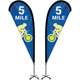 6' Portable Double Sided Teardrop Kit with Cross Base