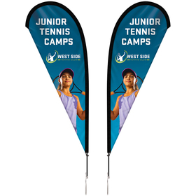 8' Double Sided Portable Teardrop Banner w/ Hardware Set