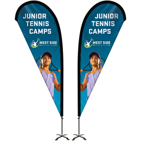 8' Portable Double Sided Teardrop Kit with Cross Base