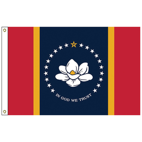 mississippi 12" x 18" nylon flag with heading and grommets