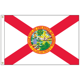 florida 4' x 6' 2-ply polyester flag with heading and grommets