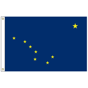 alaska 5' x 8' nylon flag w/ heading & grommets