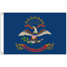 north dakota 5' x 8' nylon flag w/ heading & grommets