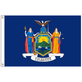 new york 5' x 8' nylon flag w/ heading & grommets