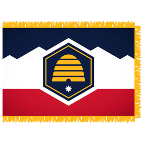 utah (2024) 3' x 5' indoor nylon flag w/ pole sleeve & fringe