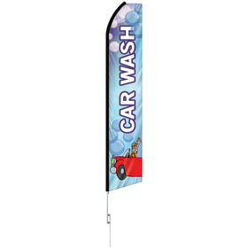 12’ digitally printed custom swooper banner kit with 15’ swooper pole