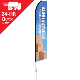 24 - hour 12' digitally printed custom swooper banner with 15' swooper pole