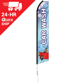 24 - hour 12' digitally printed custom swooper banner with 15' swooper pole