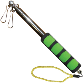 handheld telescopic flagpole - green handle